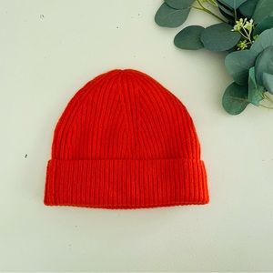 EVERLANE Cashmere Beanie Orange Red Color